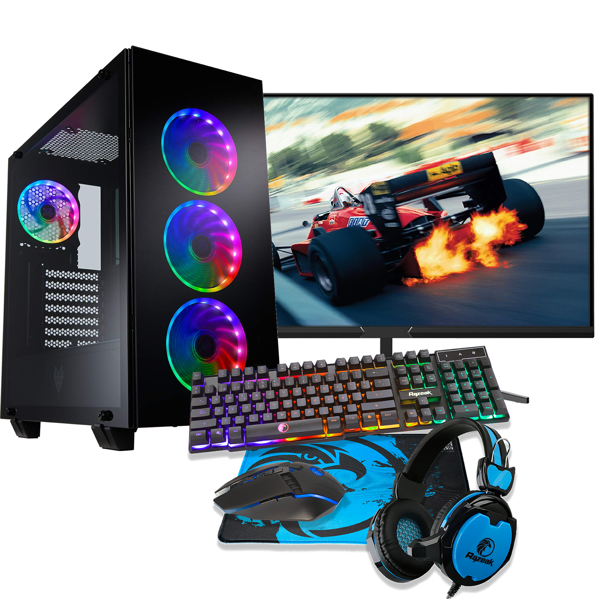 PC Gamer AMD Ryzen 7 4700G Octa-Core 16GB DDR4 480GB SSD + Monitor Gaming  24'' Full HD 165Hz Computa