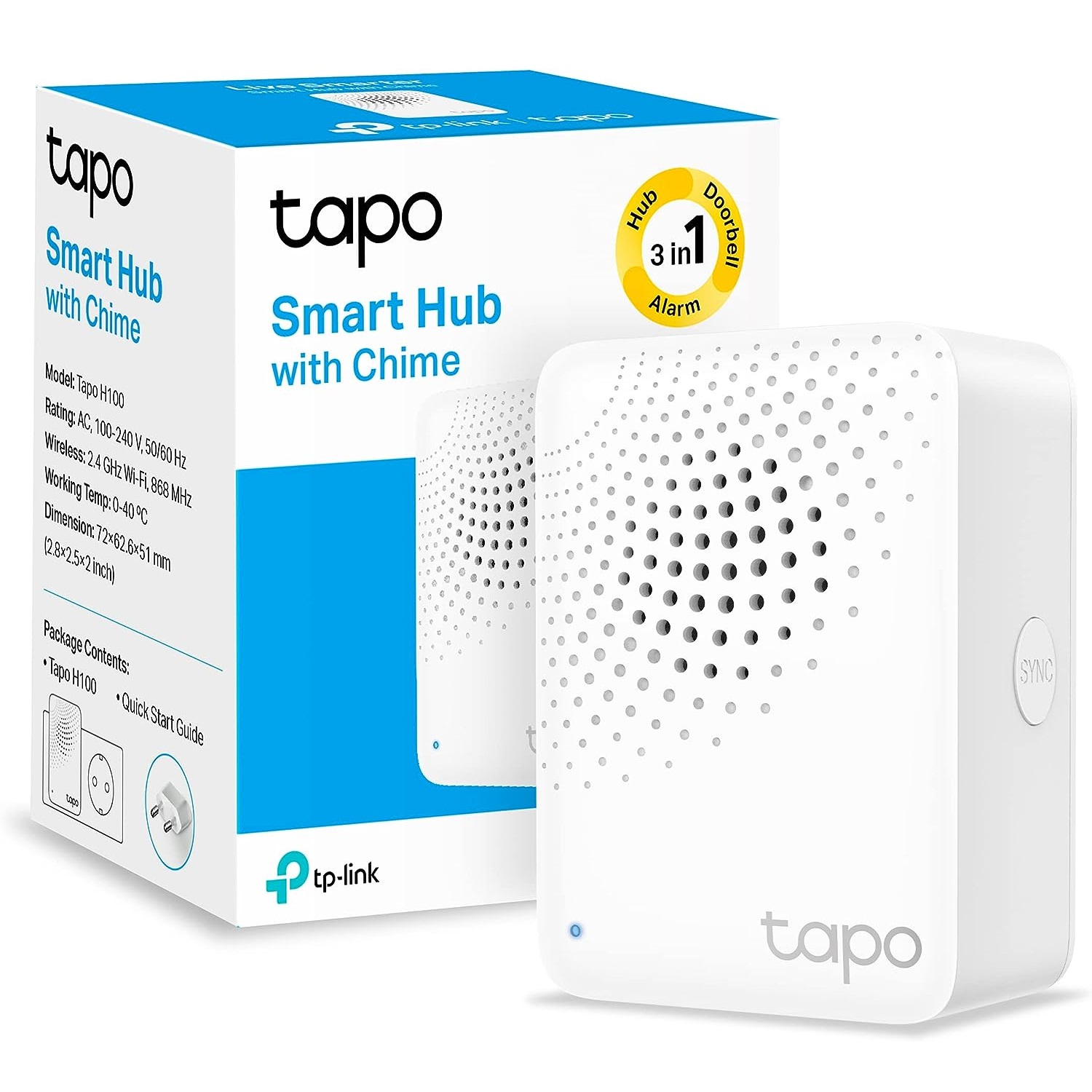 HUB Concentrador Inteligente TP-Link Tapo H100 WiFi con Alarma Otros  Domotica / Smart Home