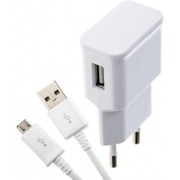 Adaptador Cargador de Pared USB 1.0A + Cable micro USB Para Celulares y Más