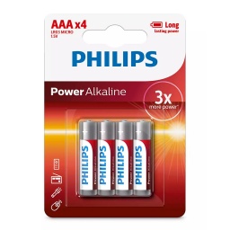 Pilas Alcalinas PHILIPS Power Life 1.5V AAA Blister X4 Unidades