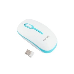 Mouse Optico Inalambrico Meetion MT-R547 Blanco y Celeste