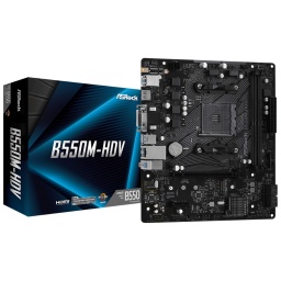 Motherboard ASRock B550M-HDV Socket AM4 p/AMD Ryzen DDR4 mATX PCIe 4.0 M.2