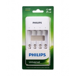 Cargador de Pilas USB Philips SCB3400NB/97 Para Pila AA y AAA