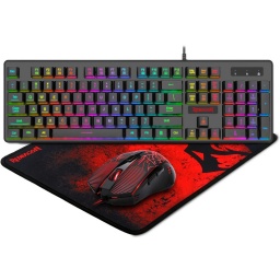 Combo Redragon S107 SP 3 en 1 Teclado RGB Dyaus K509 + Mouse M608 + Mouse Pad Pisces P016