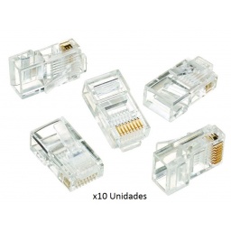 Fichas Conector rj45 Cat5e Para Cables de Red - Bolsa x10 Unidades