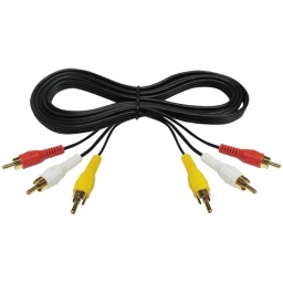 Cable de Audio Video 3X3 RCA M/M 1,8M Estereo