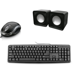 Kit Combo Teclado + Mouse + Parlantes USB Generico