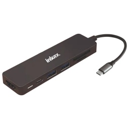 HUB Docking USB Multifuncion Tipo-C Inkax DST-05 a HDMI USB SD MicroSD