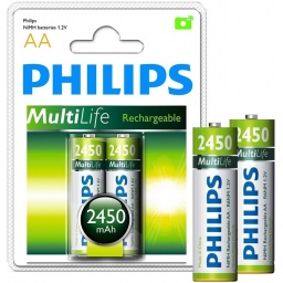 Pila Recargable Philips AA 2450mah Blister x2 Pilas