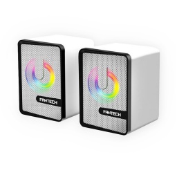 Parlantes USB Gamer Fantech Beat GS203 con Efectos RGB - Space Edition (Blanco)