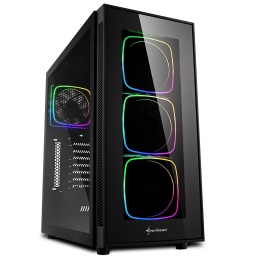 Gabinete Gamer ATX Sharkoon TG6 RGB Lateral Vidrio Templado Negro 4 Fanes RGB