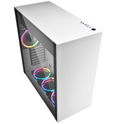 Gabinete Gamer ATX Sharkoon Pure Steel Minimalista Edicin Gaming Modding - Blanco