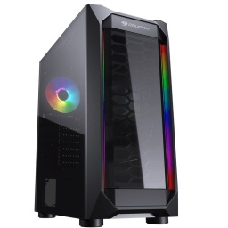 Gabinete Gaming Cougar MX410-T Negro Lateral Vidrio Frente de Acrilico con Tiras ARGB