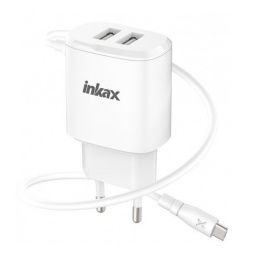 Cargador Inkax CD-99 5v2.4A Corriente 220v a 2 Puertos USB + Cable Micro USB de 1 Metro