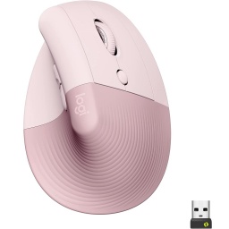 Mouse Vertical Ergonmico Inalambrico + Bluetooth Logitech Lift para Diestros 4000dpi Rosado