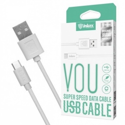 Cable USB 2 en 1 (Carga y Auriculares) Tipo C USB-C Inkax CK-13 de 1 Metro Blanco