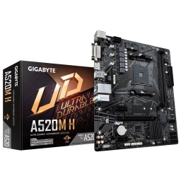 Motherboard Gigabyte A520M-H Socket AM4 AMD LAN Gigabit USB 3.2 Gen. 1 Ryzen Series DDR4