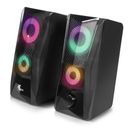 Parlantes estreo multimedia de 2.0 canales con luces Led Gaming X-Tech XTS-130 Incendo USB