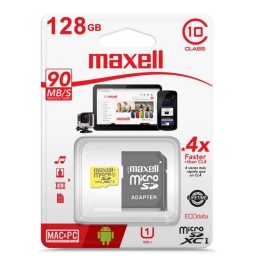 Memoria Micro SD Maxell 128GB Clase 10 Con Adaptador