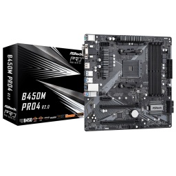 Motherboard ASRock B450M Pro4 R2.0 Socket AM4 Para AMD Ryzen DDR4 Gaming