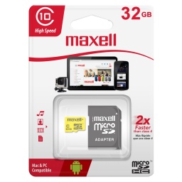 Memoria Micro SD Maxell 32GB Clase 10 Con Adaptador