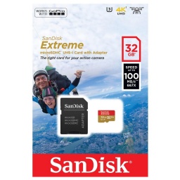 Memoria Micro SD UHS-I SanDisk Xtreme 32GB Clase 10 Con Adaptador