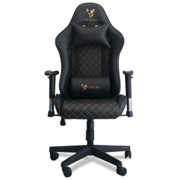 Silla Gamer Pro Perseo Pegasus en Eco Cuero Posabrazos movimiento 2D Reforzada y Resistente - Negro con Dorado