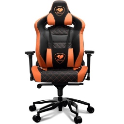 Silla Gamer Premium Profesional Cougar Titan PRO Orange Edition Cuero transpirable Acero Resistente 160Kg.