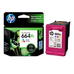 Cartucho Original HP (F6V30AL) 664 XL Tricolor de Alto Rendimiento Para Deskjet 2135 2675 3635 4535 3775 3785