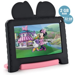 Tablet Multilaser Kids Disney Minnie Oficial Quad Core 2GB de RAM y 32GB Android WiFi Bluetooth Estuche silicona anti-go