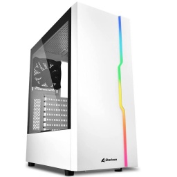 Gabinete ATX Gamer Sharkoon Slider RGB Blanco con Fan 120mm y Vidrio Templado