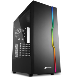 Gabinete ATX Gamer Sharkoon Slider RGB Negro con Fan 120mm y Vidrio Templado