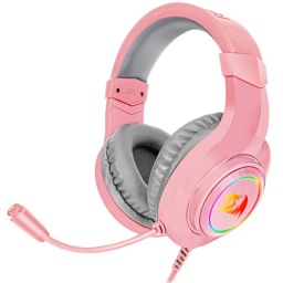 Auriculares Gamer Multiplataforma Redragon Hylas H260 Rosado con RGB con Micrfono y Cancelacin de ruido