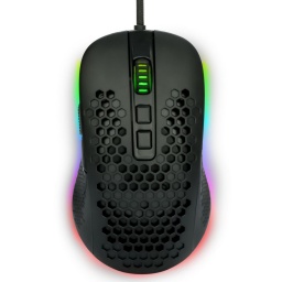 Mouse Gamer Perseo Perses RGB Negro con RGB 4000Dpi 6 Botones Diseo estilo panal