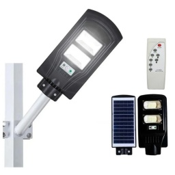 Foco LED Solar Exterior 60W 96 LED Con Brazo metálico y Control remoto