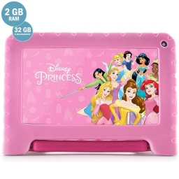 Tablet Multilaser Kids Disney Princesas Oficial Quad Core 32GB Android WiFi Bluetooth Estuche silicona anti-golpes