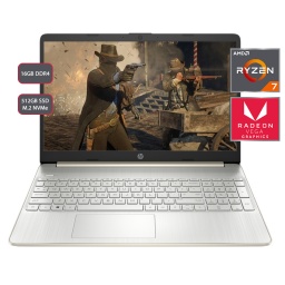 Notebook HP 15-EF2514LA AMD Ryzen 7 5700U 16GB Ram 512GB SSD NVMe Pantalla 15.6'' HD Windows 11 Nueva Español