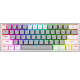 Teclado Mecanico 60% Inalambrico y Cableado Gamer Redragon Fizz Pro K616-RGB Gray-White