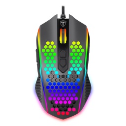 Mouse Gamer T-Dagger Imperial T-TGM310 Negro RGB 8 Botones Sensor PIXART 3212 Interruptores Huano Blue Dot