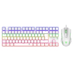 Combo Gaming T-Dagger Advance Force T-TGS005W Blanco Teclado TKL Mecanico + Mouse Gamer RGB