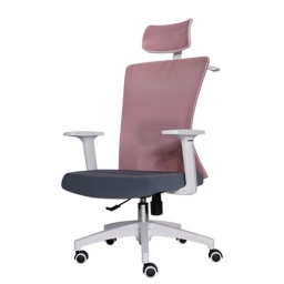 Silla Office Premium Fantech OCA258 Sakura (Rosada) Respaldo transpirable Reposacabezas y cuello