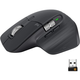 Mouse Inalambrico Logitech MX Master 3s con Batería Bluetooth y USB Unifying Ergonómico Sensor 8K - Negro (Grafito)