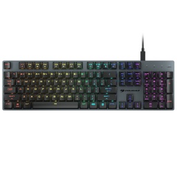 Teclado Gamer Optico-Mecnico Cougar Luxlim Ultra Slim Aluminio RGB Switch Red Ingls Ergonmico USB-C