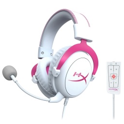 Auriculares HyperX 4P5E0AA Cloud II Pink Virtual 7.1 Multiplataforma PC PS4 PS5 Blanco / Rosado