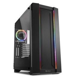 Gabinete ATX Gamer Sharkoon Elite Shark CA200M Negro Frente RGB Lateral Vidrio Amplio espacio interno