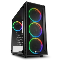 Gabinete Gamer ATX Sharkoon TG4M RGB Frente de Rejilla Lateral Vidrio Templado Negro