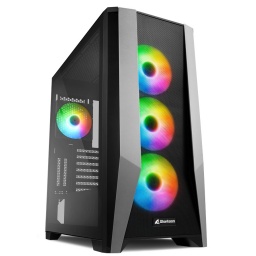 Gabinete Gamer ATX Sharkoon TG7M RGB 4 Fanes PWM 120mm Panel de Rejilla y Lateral de Vidrio - Negro