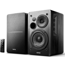 Parlantes 2.0 Edifier R1280DBS con Control Remoto y Bluetooth 5.0 de Madera MDF (Negro) 42W RMS Activo Mxima Calidad