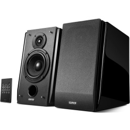 Parlantes 2.0 Edifier R1850DB con Control Remoto y Bluetooth 5.1 Caja de Madera MDF (Negro) 70W RMS CoaxialOptico