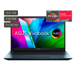Notebook Asus Vivobook Pro 15 OLED M3500 15.6'' OLED Full HD AMD Ryzen 7 5800H 8GB 512GB SSD M.2 Graficos Radeon